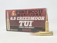 Fort Scott Munitions 6.5mm Creedmoor Ammunition Tumble Upon Impact FSM65CM130SCV2 130 Grain Solid Copper Spun 20 Rounds