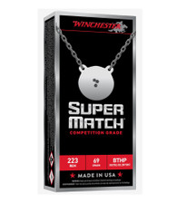 Winchester 223 Rem Ammunition Super Match SM223 69 Grain Boat Tail Hollow Point 20 Rounds