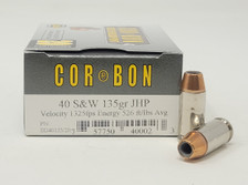 Glaser Corbon 40 S&W Ammunition 135 Grain Jacketed Hollow Point 20 Rounds