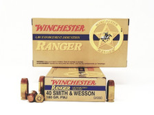 Winchester 40 S&W Ammunition Ranger Q4360 180 Grain Full Metal Jacket 50 Rounds