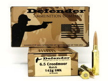 Defender 6.5mm Creedmoor Ammunition 142 Grain Sierra Match King 20 Rounds