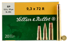 Sellier & Bellot 9.3x72R Ammunition SB9372RA 193 Grain Soft Point 20 Rounds