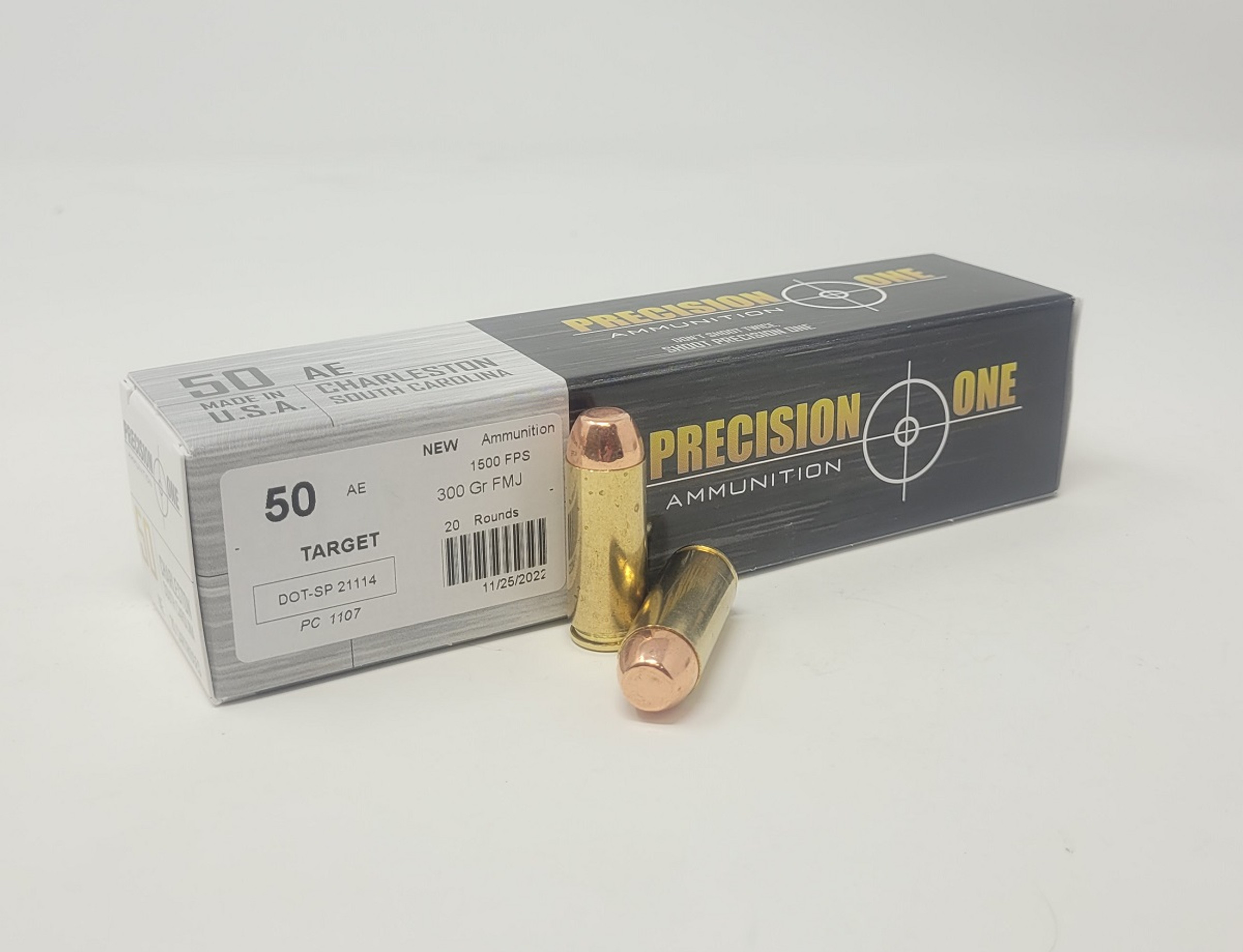 Precision One 50 Action Express Ammunition 300 Grain Full Metal Jacket ...