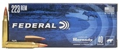 Federal 223 Rem Ammunition V223VM40 40 Grain Hornady V-Max 20 Rounds