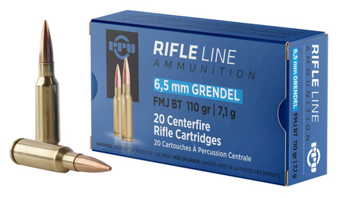 Prvi PPU 6.5 Grendel Ammunition 110 Grain Full Metal Jacket 20 Rounds