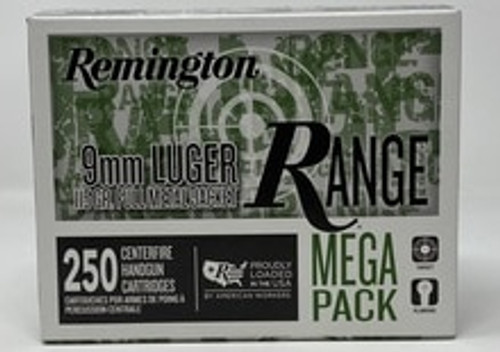 Remington 9mm Luger Ammunition T9MM3A 115 Grain Full Metal Jacket 250 Rounds