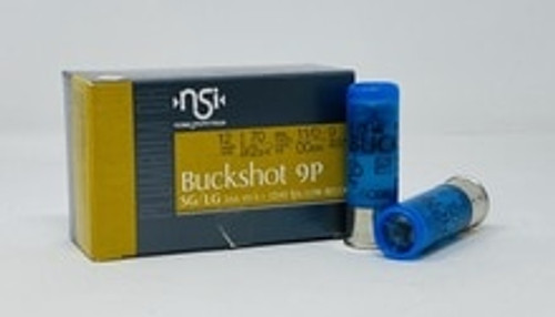 Nobel Sport Italia 12 Gauge Ammunition Low Recoil ANSLR1200BK 2-3/4" 00 Buckshot 9 Pellet 1200fps 10 Rounds