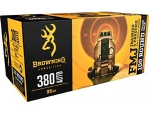 Browning 380 Auto Ammunition B191803804 Training & Practice 95 Grain Full Metal Jacket 100 Rounds
