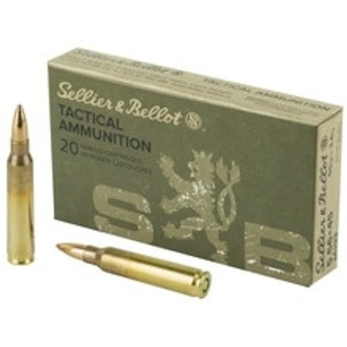 Sellier & Bellot 5.56x45mm NATO M193 Ammunition SB556A 55 Grain Full Metal Jacket 20 Rounds