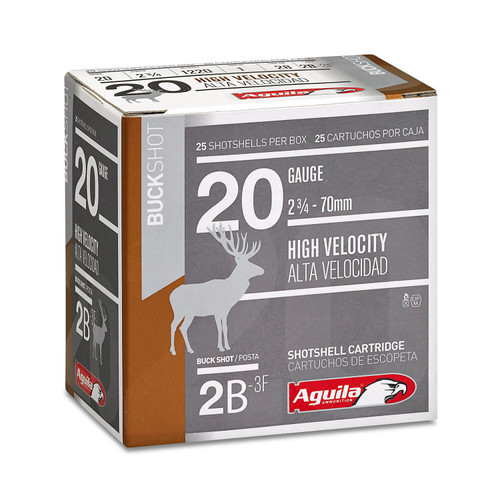 Aguila 20 Gauge Ammunition 1C2002BA 2.75" 1oz 2 Buck 1220fps 25 Rounds