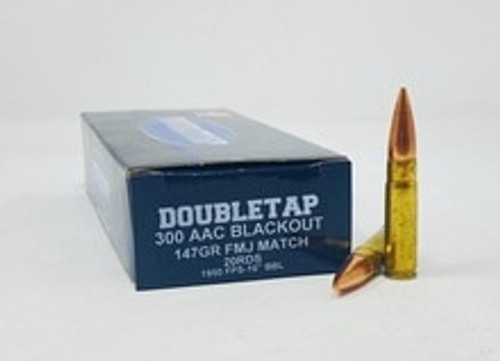 DoubleTap 300 AAC Blackout Ammunition 300BK147T 147 Grain Full Metal Jacket Match 20 Rounds