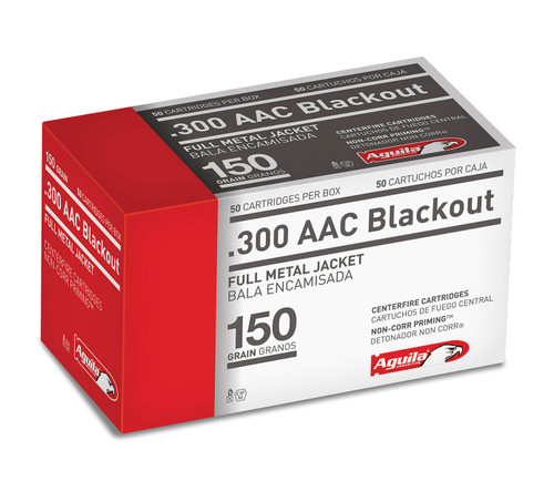 Aguila 300 AAC Blackout Ammunition 1E300110 150 Grain Full Metal Jacket 50 Rounds