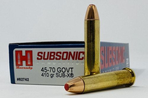 Hornady 45-70 Govt Ammunition 82742 410 Grain Sub-X Subsonic 20 Rounds