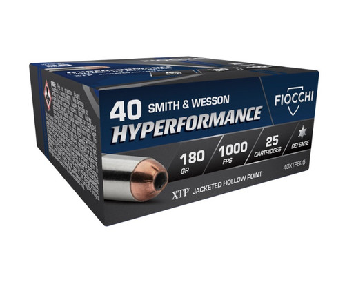 Fiocchi 40 S&W Extrema Ammunition FI40XTPB25 180 Grain XTP Jacketed Hollow Point 25 Rounds