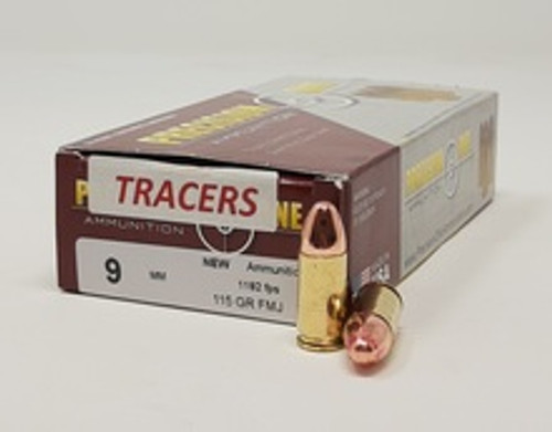 Precision One 9mm Ammunition PONE1341 115 Grain Full Metal Jacket Red TRACER 50 Rounds