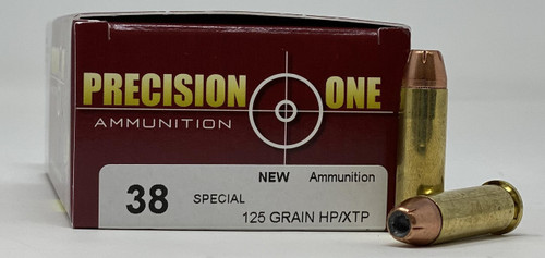 Precision One 38 Special Ammunition PONE53 125 Grain XTP Hollow Point 50 Rounds