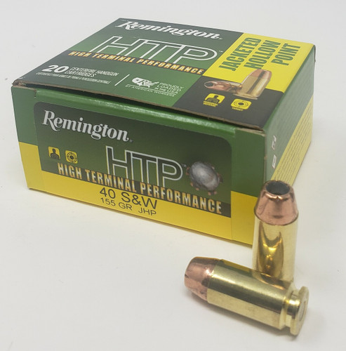 Remington HTP High Terminal Performance 40 S&W Ammunition RTP40SW1A 155 Grain Jacketed Hollow Point 20 Rounds