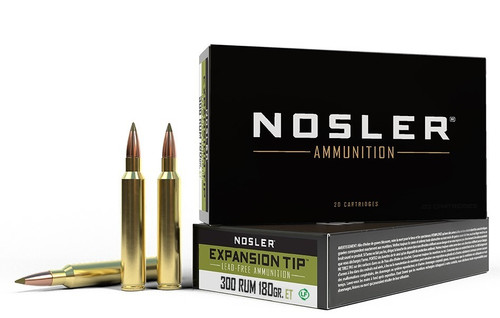 Nosler 300 Rum Ammunition 180 Grain E Tip 20 Rounds