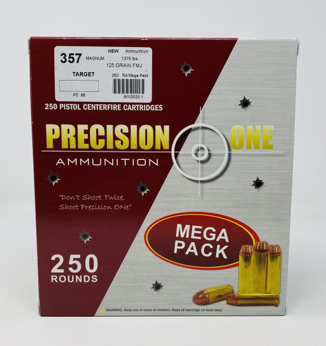 Precision One 357 Magnum PONE66 125 Grain Full Metal Jacket 250 Rounds