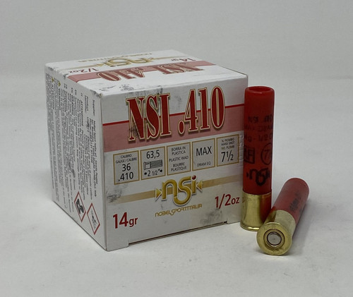 Nobel Sport Italia 410 Bore Ammunition ANS41275CASE 2-1/2" 7.5 Shot 1/2oz 1240fps CASE 250 Rounds