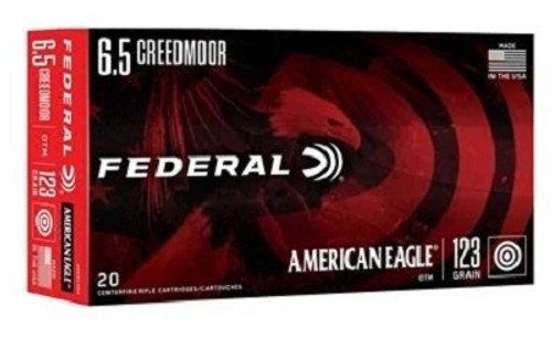 Federal 6.5 Creedmoor Ammunition AE65CRD4 American Eagle 123 Grain Open Tip Match 20 Rounds