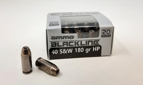 Ammo Inc Blackline 40 S&W Ammunition AI40180HPBL20 180 Grain Hollow Point 20 Rounds