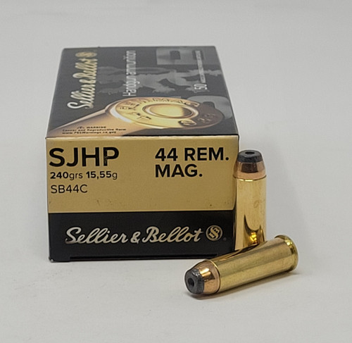 Sellier & Bellot 44 Rem Mag Ammunition SB44C 240 Grain Semi Jacketed Hollow Point 50 Rounds