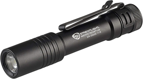 Streamlight Macrostream Compact Flashlight SL66320 Rechargeable With USB Cord and Lanyard 500 Lumens Black