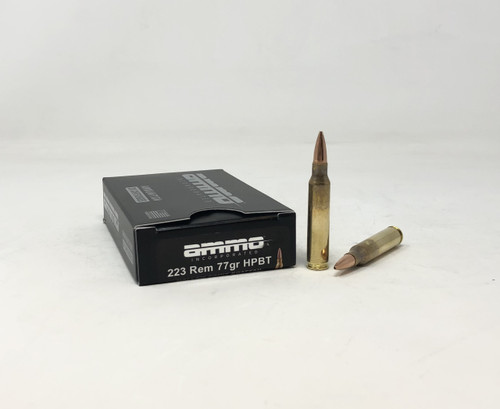 Ammo Inc 223 Rem Ammunition AI223077HPBTA20 77 Grain Hollow Point Boat Tail 20 Rounds