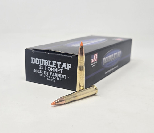 Double Tap 22 Hornet Ammunition 22H40V 40 Grain Varmint 20 Rounds