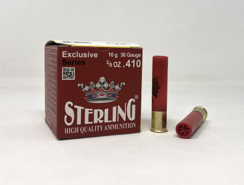 Sterling 410 (36 GA) Ammunition Birdshot #8 2-1/2" 3/8oz STRLG410BIRD8 25 Rounds