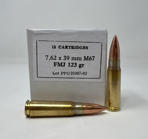 Prvi Partizan 7.62x39mm Ammunition PPU76239FMJ123 123 Grain Full Metal Jacket 15 Rounds