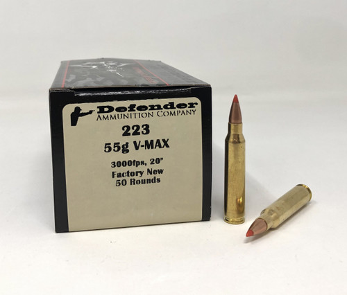 Defender 223 Ammunition Factory New 55 Grain V-MAX DEF223VMAX 50 Rounds