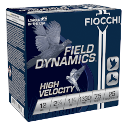 Fiocchi 12 Gauge Ammunition FI12HV75CASE 2-3/4" 1-1/4oz #7.5 Lead Shot 1330 FPS CASE 250 Rounds