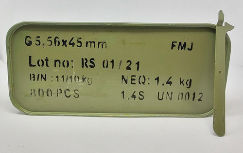 Romanian Military Surplus 5.56x45mm Ammunition UMSADU556FMJCAN 55 Grain Full Metal Jacket Spam Can 800 Rounds