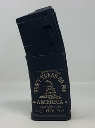 Magpul GEN 2 AR-15 5.56x39mm/.223 Rem Magazine with Gadsden symbol and 1776 Double-Sided Engraving 30 Rounder