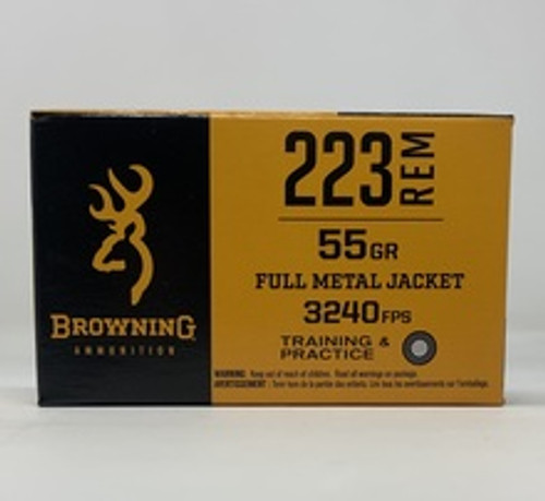 Browning 223 Rem Ammunition B192802231 55 Grain Full Metal Jacket 20 Rounds