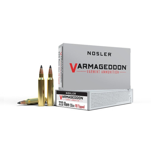 Nosler Varmageddon 223 Rem Ammunition NOS65145 55 Grain Flat Base Ballistic Tip 20 Rounds
