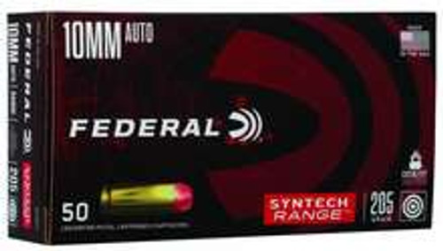 Federal 10mm Auto Ammunition AE10SJ1 205 Grain Syntech Jacket Lead Flat Nose 50 Rounds