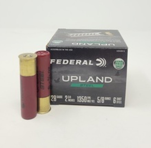 Federal Upland Steel 28 Gauge Ammunition USH286 2-3/4" 5/8oz #6 Shot 1350fps 25 Rounds