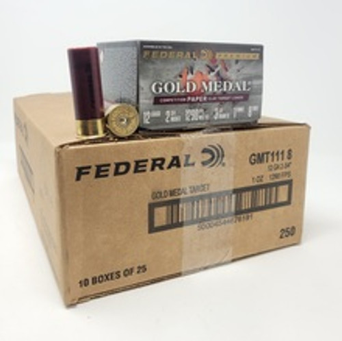 Federal 12 Gauge Ammunition Gold Medal Target FGMT1118CASE 2-3/4" 1oz #8 Shot 1290fps CASE 250 Rounds