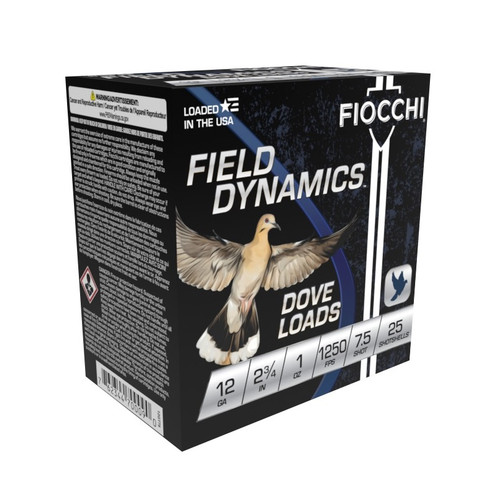 FIocchi 12 Gauge Ammunition FI12GT75CASE 2-3/4" 1oz 1250 fps 7.5 Shot 250 Rounds