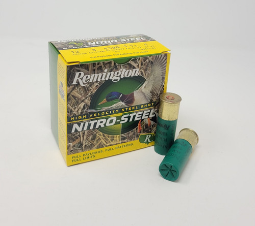 Remington Nitro Steel 12 Gauge Ammunition High Velocity Magnum NS12HM4CASE 3" 1-3/8oz #4 Shot 1300fps CASE 250 Rounds