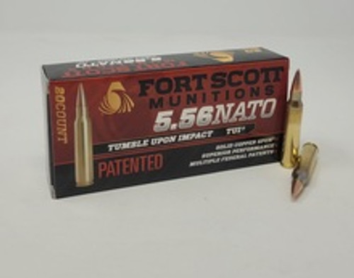 Fort Scott Munitions 5.56x45mm NATO Ammunition FSM556055SCV 55 Grain Copper Spun Full Metal Jacket 20 Rounds