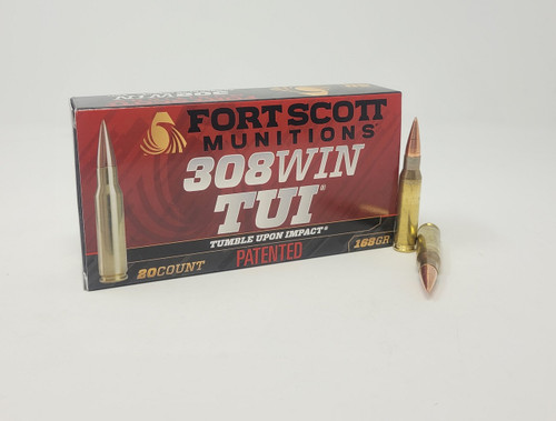 Fort Scott Munitions 308 Win Ammunition FSM308168SCV 168 Grain Solid Copper Spun 20 Rounds