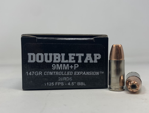 Double Tap 9mm Ammunition DT9MM147CE20 147 Grain Jacketed Hollow Point 20 Rounds