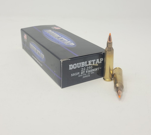 DoubleTap 22-250 Ammunition DT2225055V20 55 Grain Varmint Ballistic Tip 20 Rounds