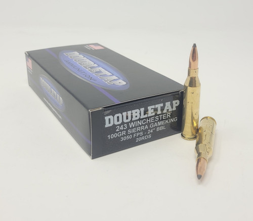 DoubleTap 243 Win Ammunition DT243WIN100SGK20 100 Grain Sierra Gameking Soft Point 20 Rounds