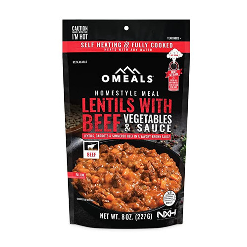 OMEALS Ready To Eat Meal OMEM5 Lentils with Vegetables and Beef Sauce 1 Meal