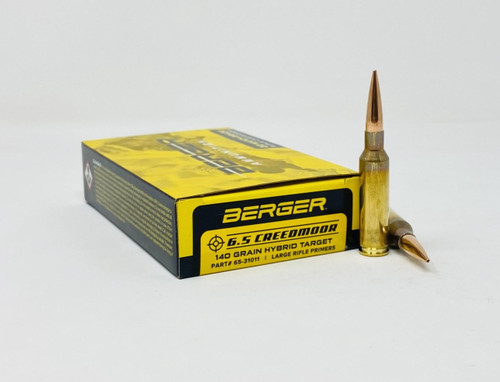 Berger 6.5 Creedmoor Ammunition BER31011 140 Grain Hybrid Target Open Tip 20 Rounds